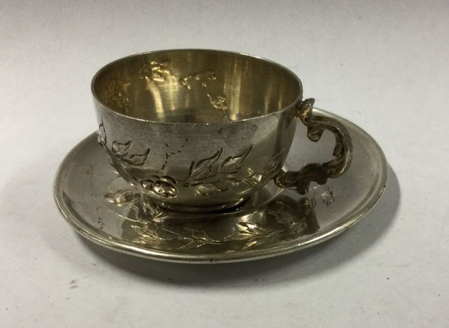 An attractive Continental miniature cup and saucer - Image 2 of 2