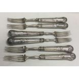 A set of six silver forks. London 1818 / 19. By Eley and Fearn. Approx. 306 grams. Est. £150 - £