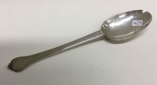 A rare William III silver trefid spoon with rat ta