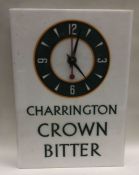 A Novelty Charrington Crown Bitter wall clock. Est