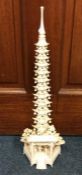 A large carved ivory pagoda of tapering form. Appr