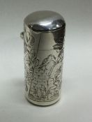 An attractive Victorian silver scent bottle with aesthetic decoration engraved with a ‘Kate