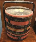 A Chinese lacquered sectional container. Est. 20 -