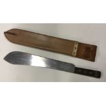 A large Continental knife with ebony handle. Est.
