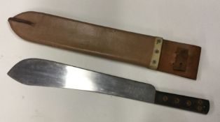 A large Continental knife with ebony handle. Est.