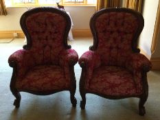 A good pair of arm chairs. Est. £100 - £