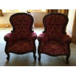 A good pair of arm chairs. Est. £100 - £
