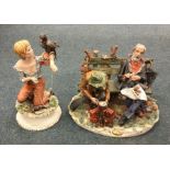 Two large Capodimonte figures. Est. £20 - £30.