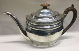 A large George III silver teapot. London 1802. By Alice and George Burrows. Approx. 385 grams.