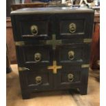 A 20th Century brass bank of six drawers. Est. £20