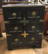 A 20th Century brass bank of six drawers. Est. £20