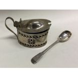 CHESTER: A pierced silver mustard pot. 1911. By George Nathan and Ridley Hayes. Approx. 115 grams.