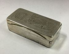 A Portuguese silver pill box of rectangular form.