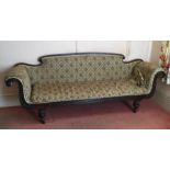 A large Victorian scroll end sofa. Est. £50 - £80.