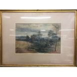 DAVID COX (British 1783 - 1859): A framed and glazed watercolour depicting figures and trees.