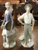 Two tall Lladro figures. Est. £30 - £40.