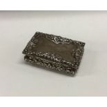 A chased silver snuff box with gilt interior. Birmingham 1841. By Nathaniel Mills. Approx. 99 grams.