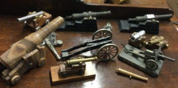 A good collection of eleven model cannons of varyi