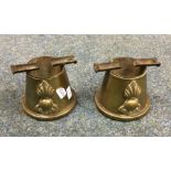 TRENCH ART: A pair of unusual brass mounted ashtra