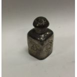 An unusual chased Chinese silver pepper. Marked to base. Approx. 29 grams. Est. £50 - £80.