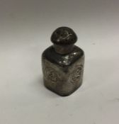 An unusual chased Chinese silver pepper. Marked to base. Approx. 29 grams. Est. £50 - £80.