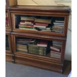 A two section oak Globe Wernicke bookcase. Est. £1