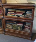 A two section oak Globe Wernicke bookcase. Est. £1