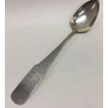 AMERICAN: A rare Raleigh, North Carolina silver table / serving spoon. Circa 1810. By Joshua Jean