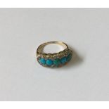 An attractive Victorian turquoise and diamond half