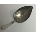 A silver caddy spoon with oval bowl. Birmingham 1806. By William Pugh. Approx. 7 grams. Est. £