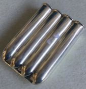 An Edwardian silver four finger cigar case. Birmin