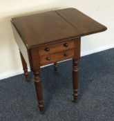 A Victorian mahogany work table. Est. £40 - £60.