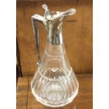 A silver mounted etched glass lemonade jug of tape