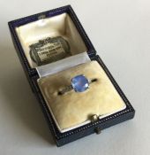 An unusual diamond mounted cluster ring in platinu
