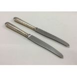 A pair of silver handled knives. Sheffield. by Map