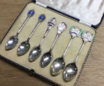 STUART DEVLIN: A set of six silver and enamel spoo