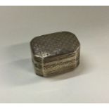 A shaped engraved silver box / nutmeg grater. Birm