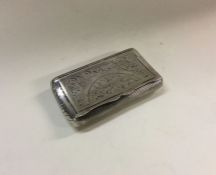 A heavy Dutch 19th Century silver box with hinged