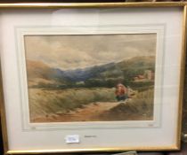 David Cox: A framed and glazed watercolour.