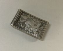 A good quality George III silver snuff box of shap