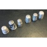 A quantity of silver thimbles. Approx. 31 grams. E