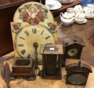 A group of old clocks etc.