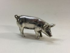 A Continental cast silver figure of a pig. Approx.