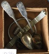 A pair of silver teaspoons etc. Approx. 56 grams.