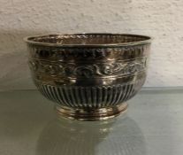 An Edwardian silver half fluted sugar bowl. London
