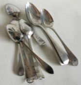 A quantity of Georgian silver teaspoons. Various d