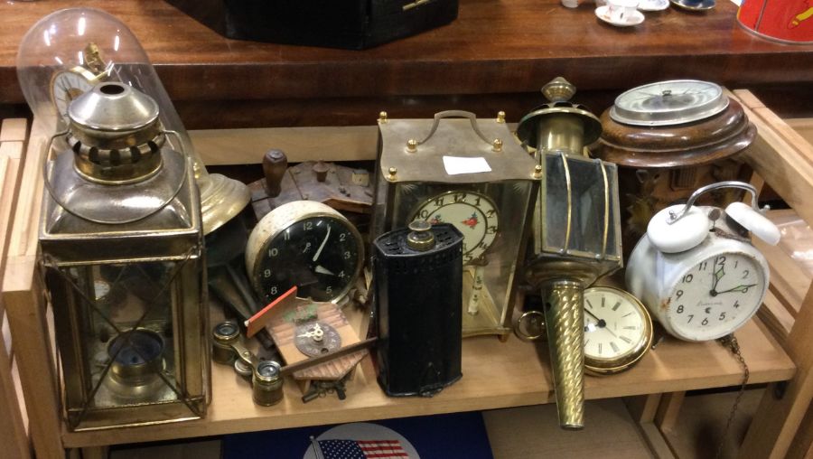 A collection of clocks.