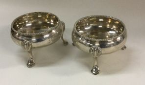 A pair of 18th Century George III silver beaded sa