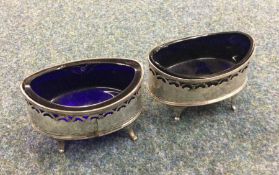 A pair of 18th Century George III silver salts. Lo