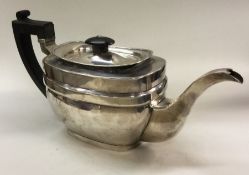 A heavy George III silver teapot. London 1806. By